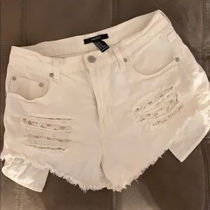White denim shorts
